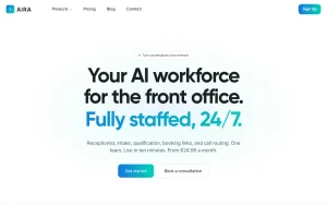 Aira homepage — screenshot of the productivity & writing AI tool, 2026-10-02