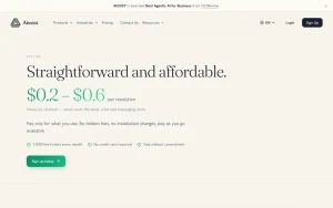 Aissist pricing page with plans and prices — screenshot of the productivity & writing AI tool, 2026-10-02