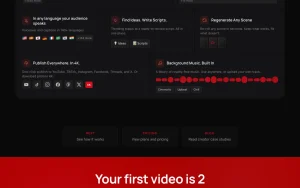 AITuber features page — screenshot of the video AI tool, 2026-10-01