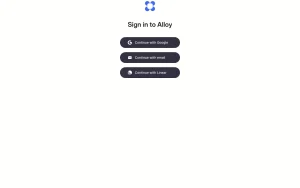 Alloy features page — screenshot of the coding AI tool, 2026-10-02