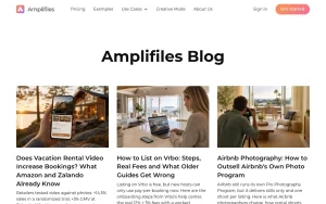 Amplifiles blog — screenshot of the video AI tool, 2026-10-02