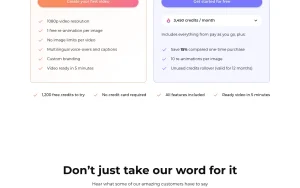 Amplifiles pricing page with plans and prices — screenshot of the video AI tool, 2026-10-02