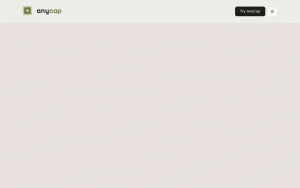 AnyCap homepage page homepage screenshot, coding AI tool