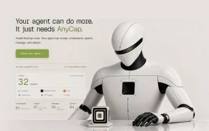 AnyCap homepage page homepage screenshot, coding AI tool