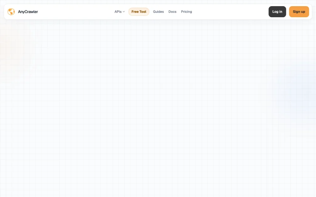 Captura de la página de inicio de AnyCrawler, herramienta de IA programación