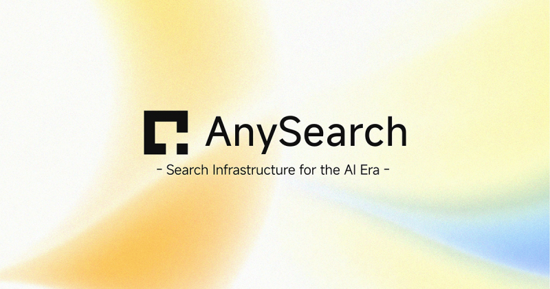 AnySearch homepage screenshot, research & search AI tool