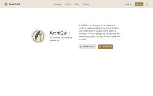 ArchiQuill about page — screenshot of the image generation AI tool, 2026-10-02