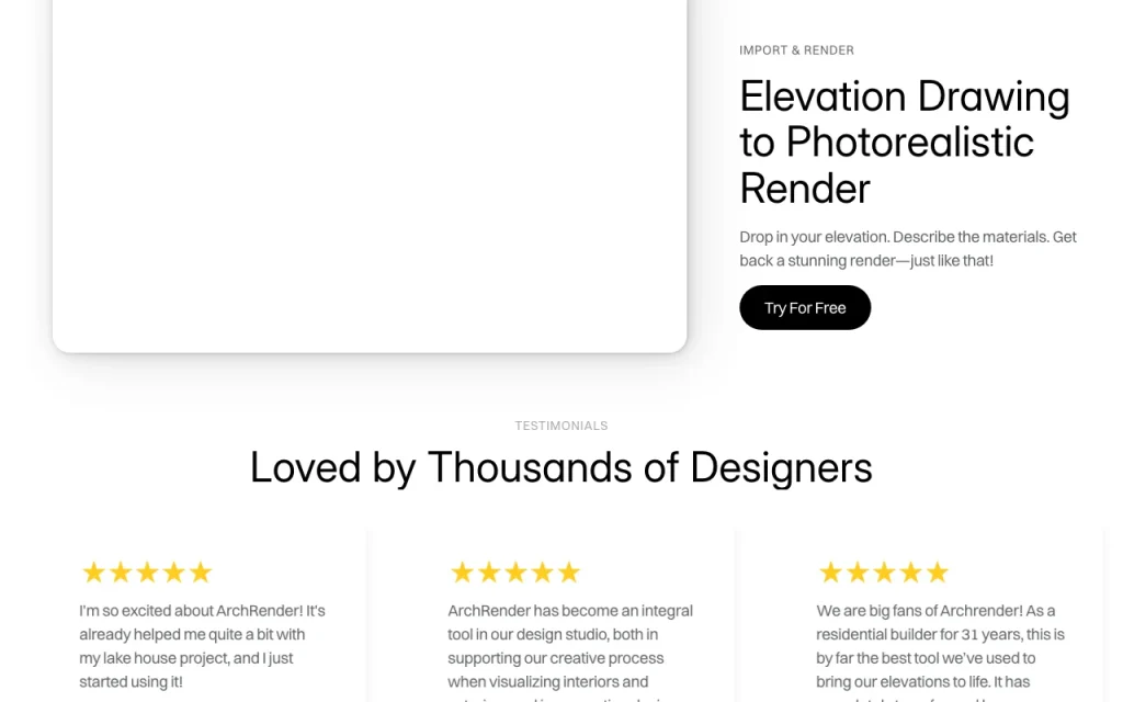 ArchRender homepage — screenshot of the image generation AI tool, Oct 2, 2026