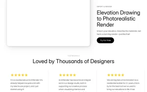 ArchRender homepage — screenshot of the image generation AI tool, 2026-10-02