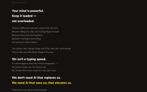 Ariso about page — screenshot of the productivity & writing AI tool, 2026-10-02