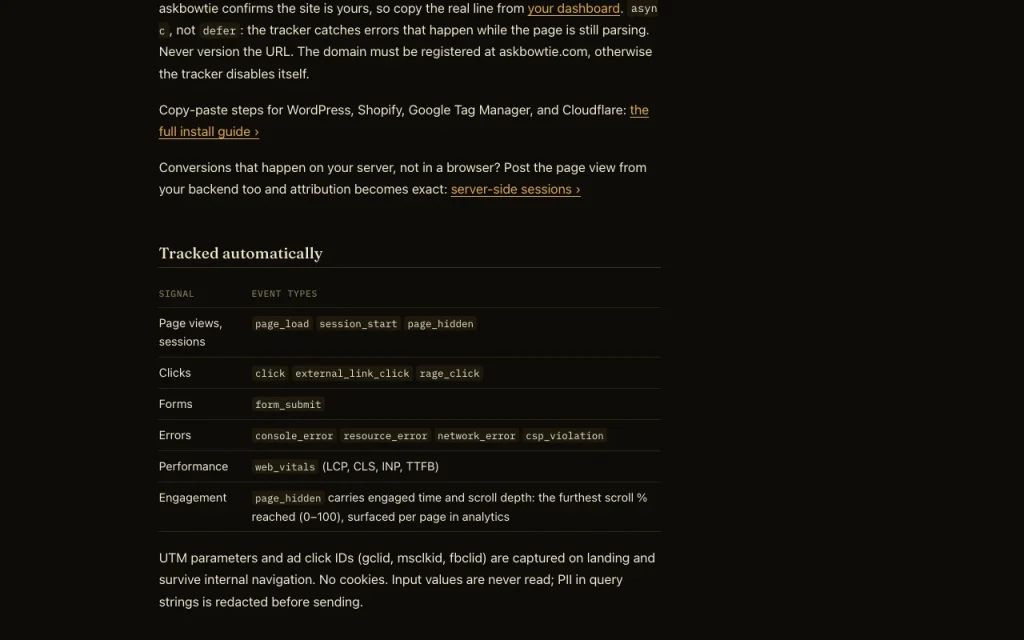 askbowtie documentación — captura de pantalla de la herramienta de IA investigación y búsqueda, Oct 1, 2026