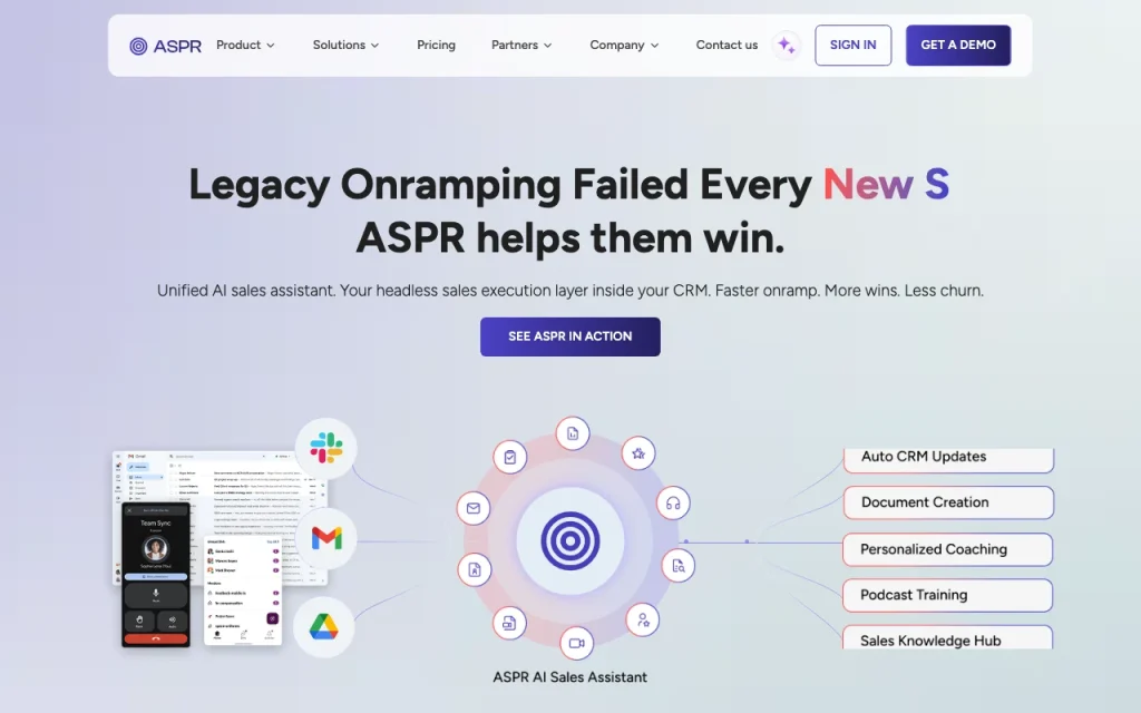 ASPR AI homepage screenshot, productivity & writing AI tool