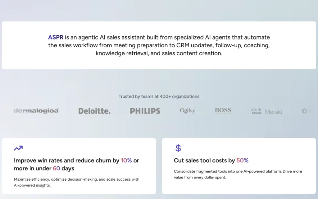 ASPR AI homepage — screenshot of the productivity & writing AI tool, Oct 2, 2026