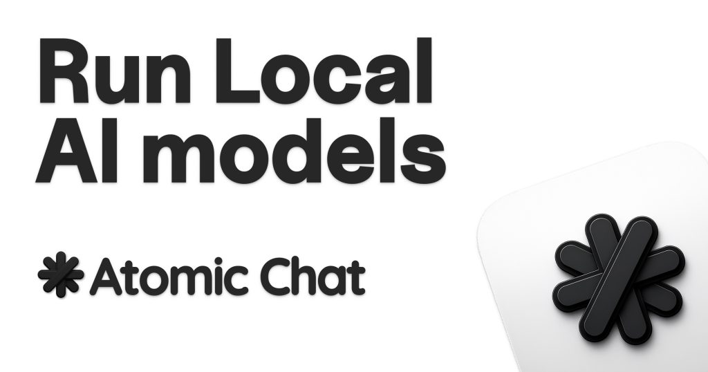 Atomic Chat homepage screenshot, chat assistants AI tool