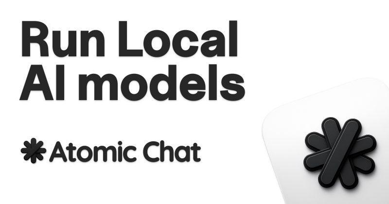 Atomic Chat homepage screenshot, chat assistants AI tool