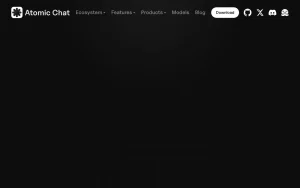 Atomic Chat homepage page homepage screenshot, chat assistants AI tool