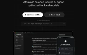 Atomic Chat homepage page homepage screenshot, chat assistants AI tool