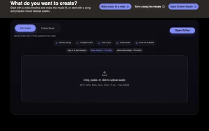 Audjust AI homepage — screenshot of the audio & voice AI tool, 2026-10-01