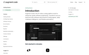 Augment Code documentation — screenshot of the coding AI tool, 2026-10-01