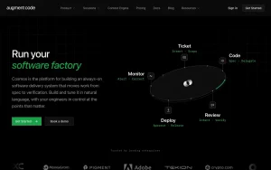 Augment Code homepage — screenshot of the coding AI tool, 2026-10-01