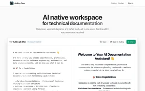 AutEng homepage — screenshot of the productivity & writing AI tool, 2026-10-02