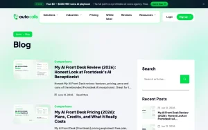 Autocalls blog — screenshot of the productivity & writing AI tool, 2026-10-02