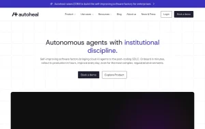 Autoheal homepage page homepage screenshot, coding AI tool