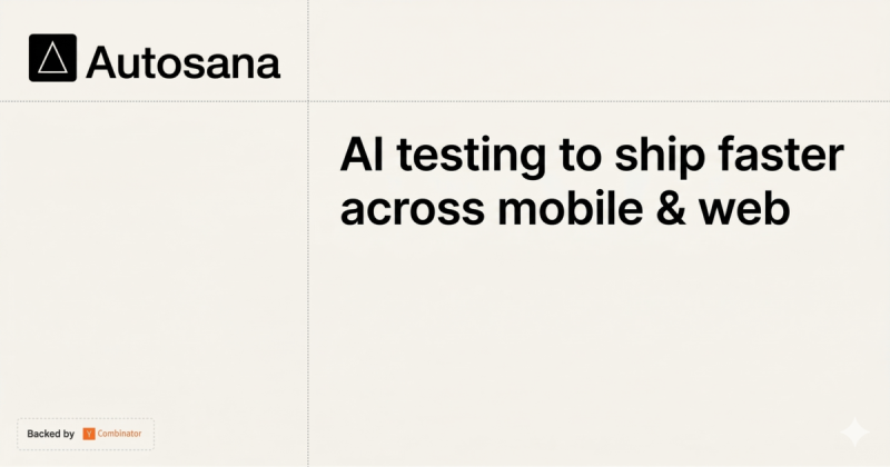 Autosana homepage screenshot, coding AI tool