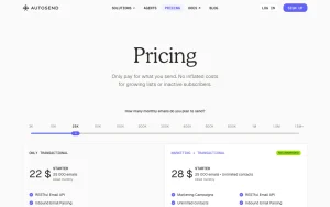 AutoSend pricing page with plans and prices — screenshot of the productivity & writing AI tool, 2026-10-02