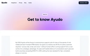 Ayudo about page — screenshot of the productivity & writing AI tool, 2026-10-02