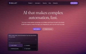 Ballet homepage — screenshot of the productivity & writing AI tool, 2026-10-01
