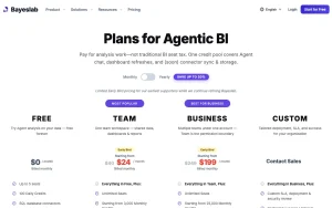 Bayeslab (Growth agent) pricing page with plans and prices — screenshot of the productivity & writing AI tool, 2026-10-02