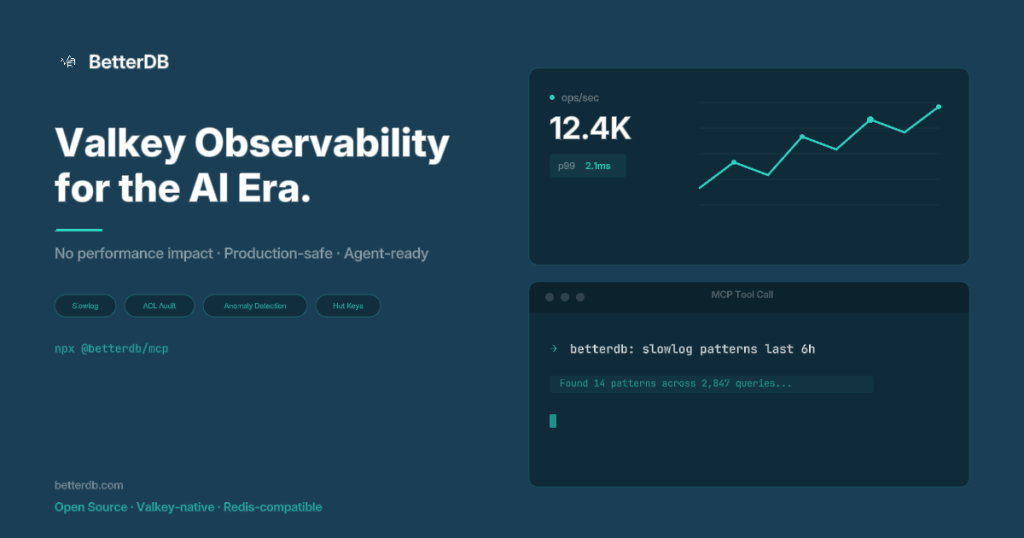 BetterDB homepage screenshot, coding AI tool