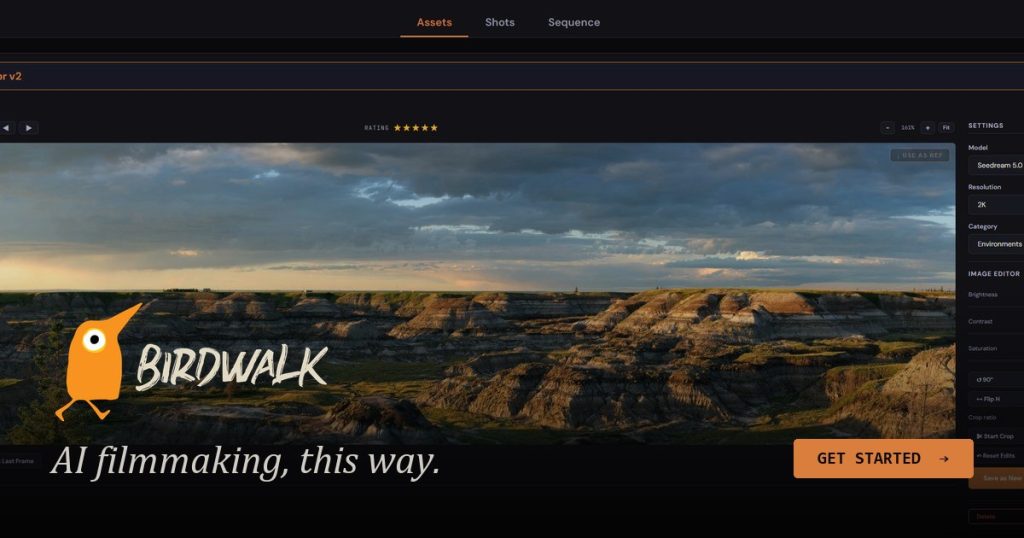 Birdwalk homepage screenshot, video AI tool