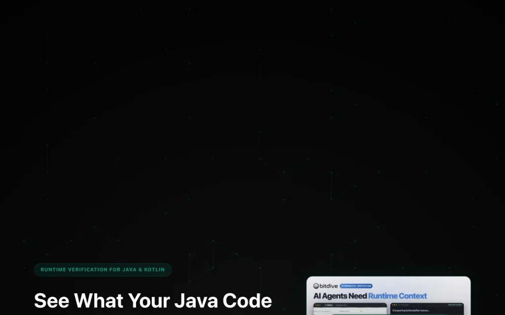 BitDive homepage — screenshot of the coding AI tool, Oct 2, 2026