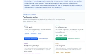 BlendedCal documentation — screenshot of the productivity & writing AI tool, 2026-10-02