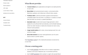 Bloom documentation — screenshot of the image generation AI tool, 2026-10-02