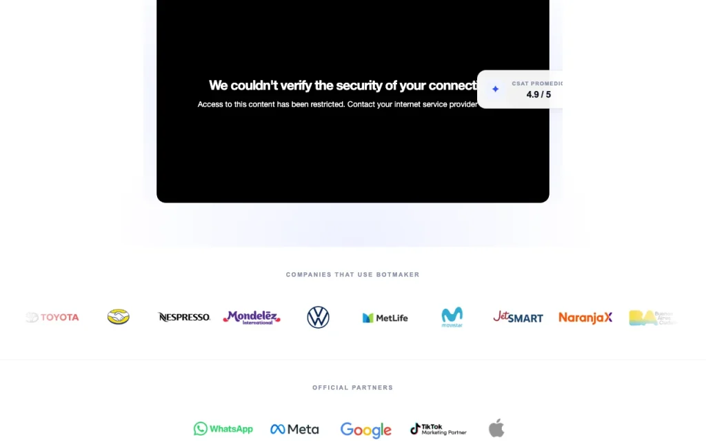 Botmaker homepage — screenshot of the chat assistants AI tool, Oct 1, 2026