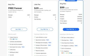 BotPenguin pricing page with plans and prices — screenshot of the chat assistants AI tool, 2026-10-01