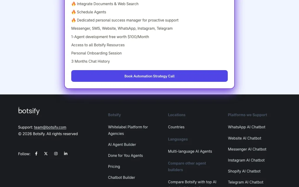Botsify pricing page with plans and prices — screenshot of the chat assistants AI tool, Oct 2, 2026