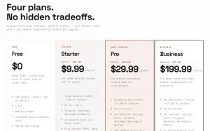 BoundBot pricing page homepage screenshot, chat assistants AI tool