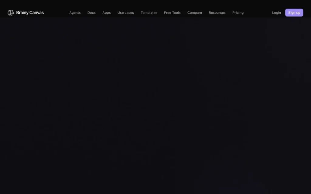 Brainy Canvas homepage — screenshot of the video AI tool, Oct 1, 2026
