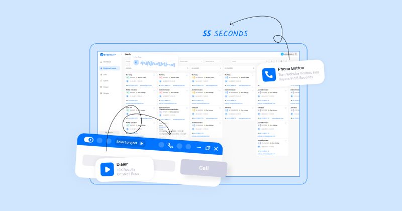 Capture d'écran de la page d'accueil de Brightcall.ai, outil d'IA productivité et rédaction