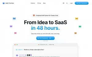 Build This Now homepage — screenshot of the coding AI tool, 2026-10-02