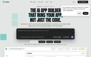 Buildra homepage page homepage screenshot, coding AI tool
