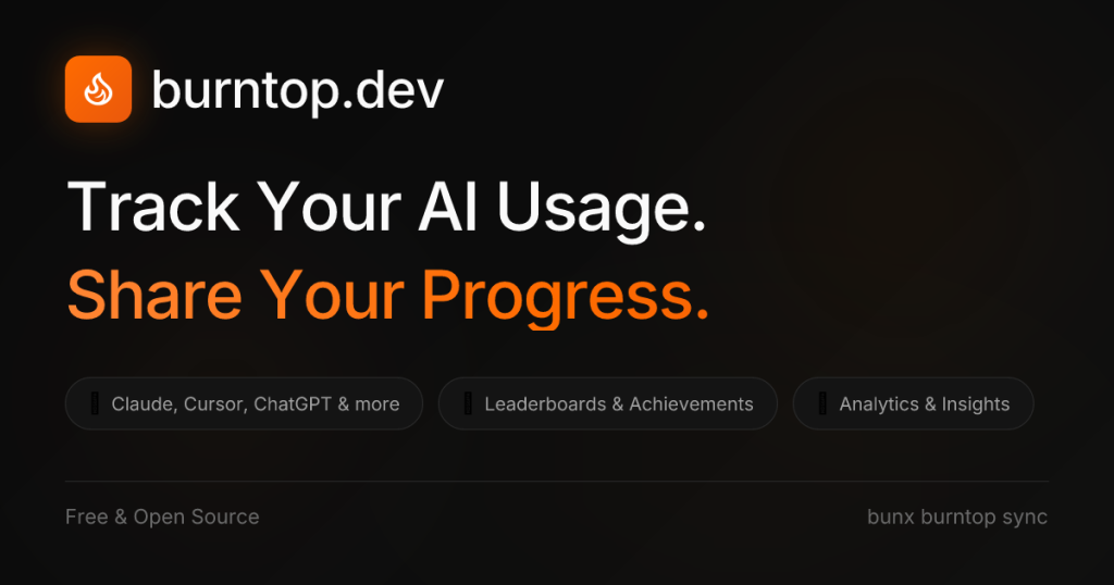 burntop.dev homepage screenshot, coding AI tool