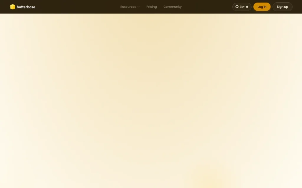 Butterbase homepage screenshot, coding AI tool