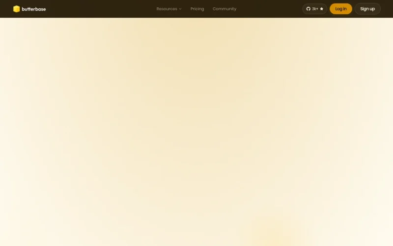 Butterbase homepage screenshot, coding AI tool