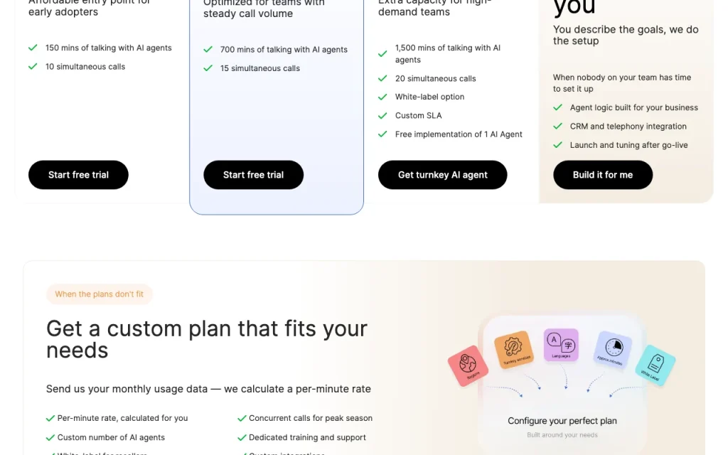 byVoice pricing page with plans and prices — screenshot of the audio & voice AI tool, Oct 2, 2026