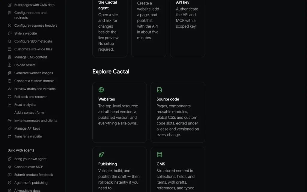 Cactal documentation — screenshot of the coding AI tool, Oct 1, 2026
